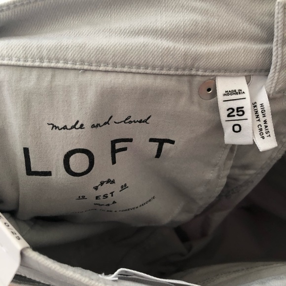 LOFT High Waist Skinny Crop Jeans with Tie Dye bottom - Picture 4 of 4